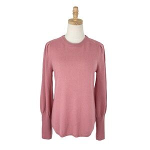 The Cashmere Project Puff Sleeve Cashmere Sweater Dusty Pink S